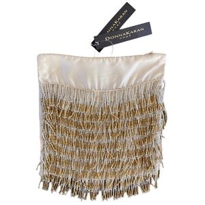 NWT Donna Karan Home Dancing Gold Silk 9” x 9” Decorative Pillow Cover